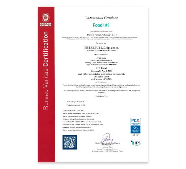 Certyfikat IFS Food