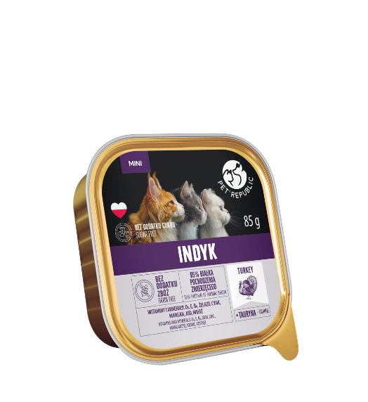 PetRepublic karma mokra dla kota z indykiem mielonka 85g