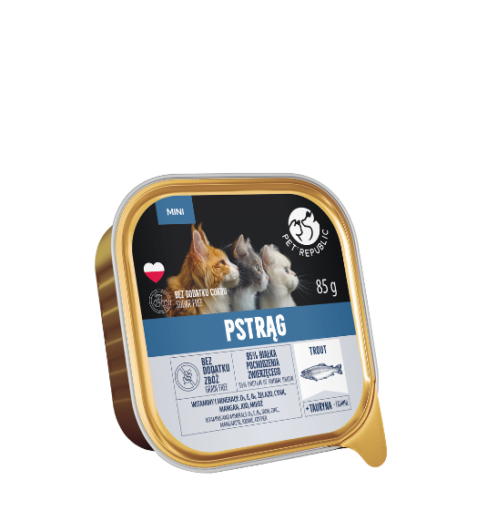 PetRepublic karma mokra dla kota z pstrągiem mielonka 85g