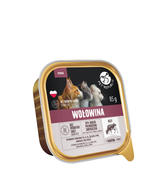 PetRepublic karma mokra dla kota z wołowiną mielonka 85g