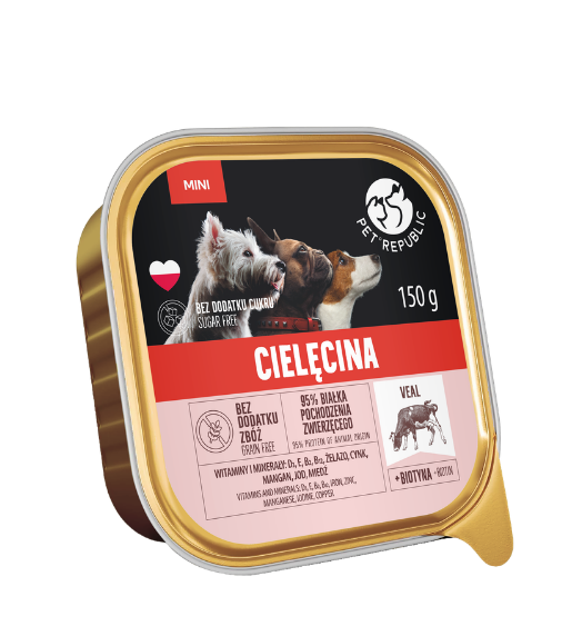PetRepublic karma mokra dla psa z cielęciną mielonka 150g