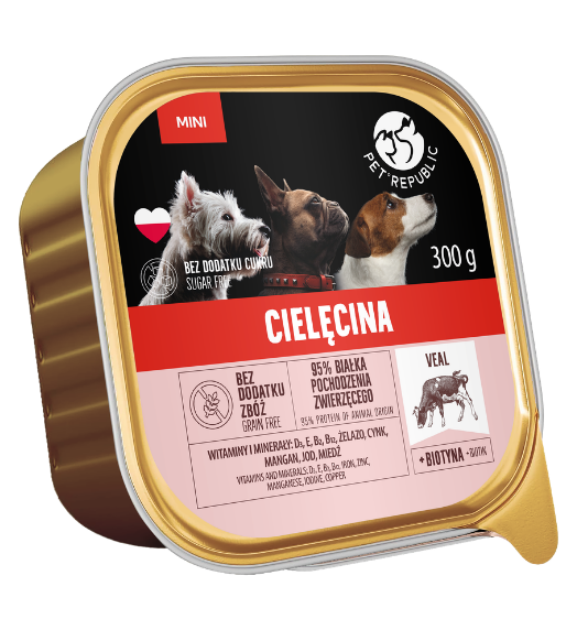 PetRepublic karma mokra dla psa z cielęciną mielonka 300g